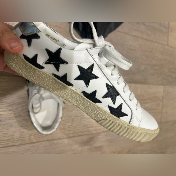 Saint Laurent Leather SL/06 Low-Top Star Sneakers in size 37 - Picture 4 of 13